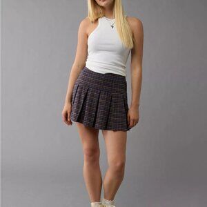 NWT Plaid Mini Skirt, Blue Brown Size Medium 8-10, American Eagle Mini Skirt
